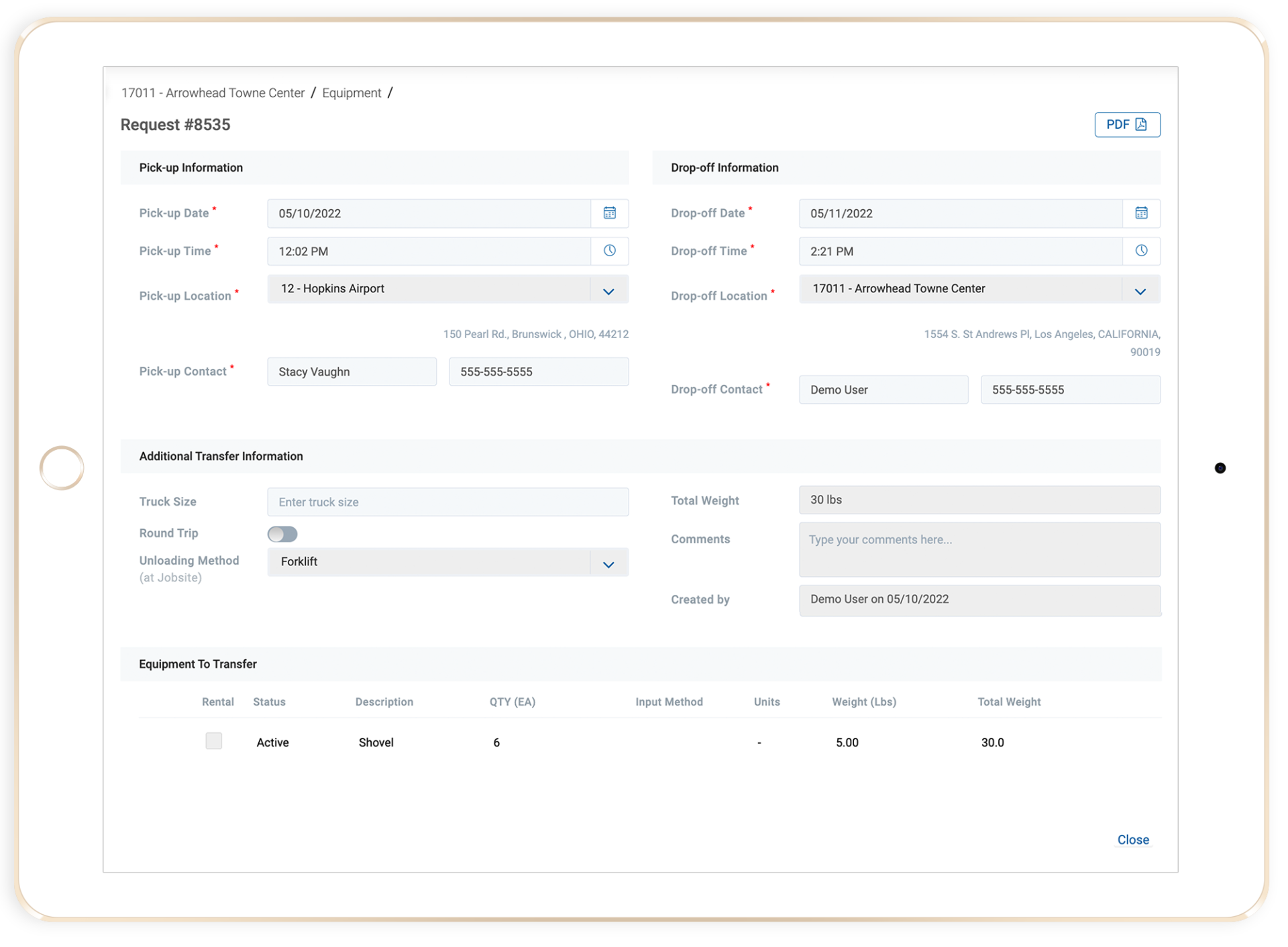 equipmenttransfer